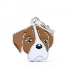 My Family Dog Breed Tags -Pet Supplies Store Boxer Fawn and White