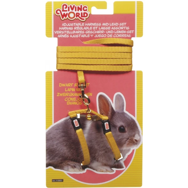Living World Dwarf Rabbit Harness & Lead Set Yellow 1 Living World Dwarf Rabbit Harness & Lead Set Yellow