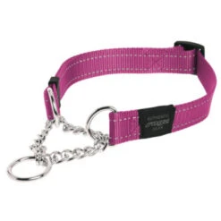 Rogz Obedience Half Check Collar -Pet Supplies Store Obedience Half Check Reflective Stitching HC K Pink 400x400 1