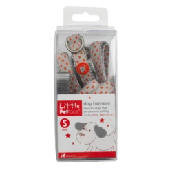 Puppy Stars Harness -Pet Supplies Store Puppy Stars Harness Grey with Red Stars Small